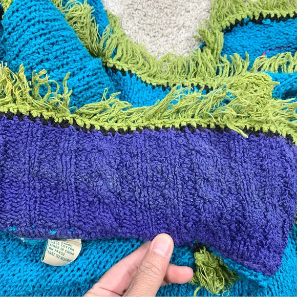 Design Options Philip & Jane Gordon Cardigan Knit Sweater Fringe Artsy Retro 1X - Picture 13 of 13